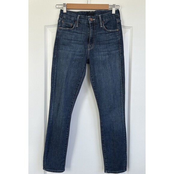 MOTHER Jeans Size 25 The Looker Crop Jeans Switch It Up Blue Denim Stretch - Picture 2 of 13